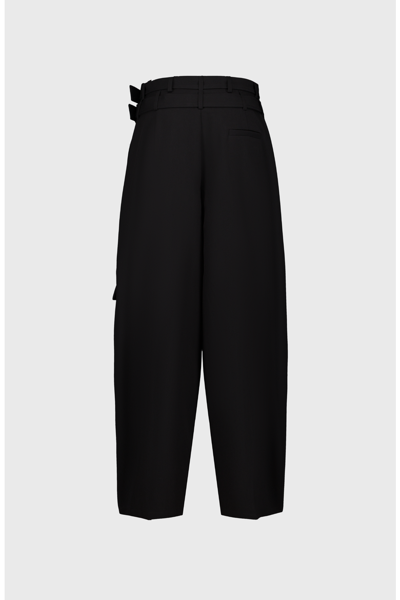 Double Belted Trousers, Alternate, color, Black