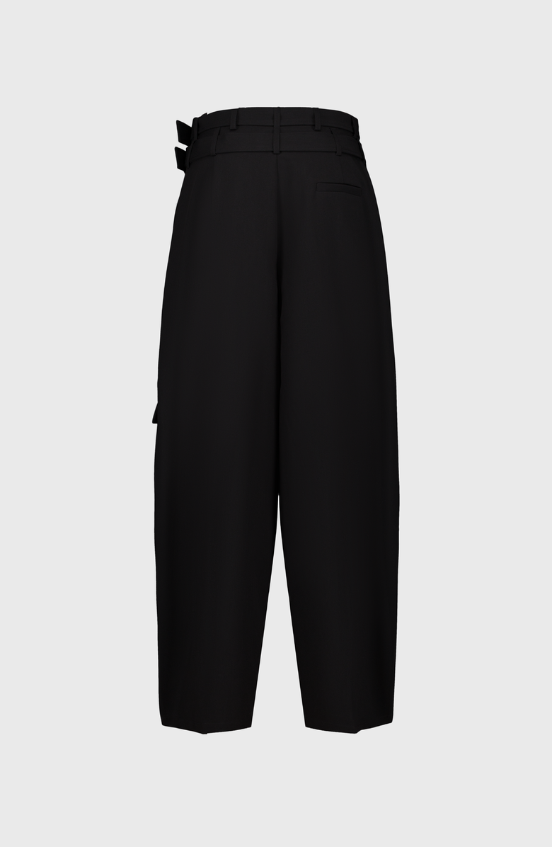 SAEMDI Double Belted Trousers, Alternate, color, Black