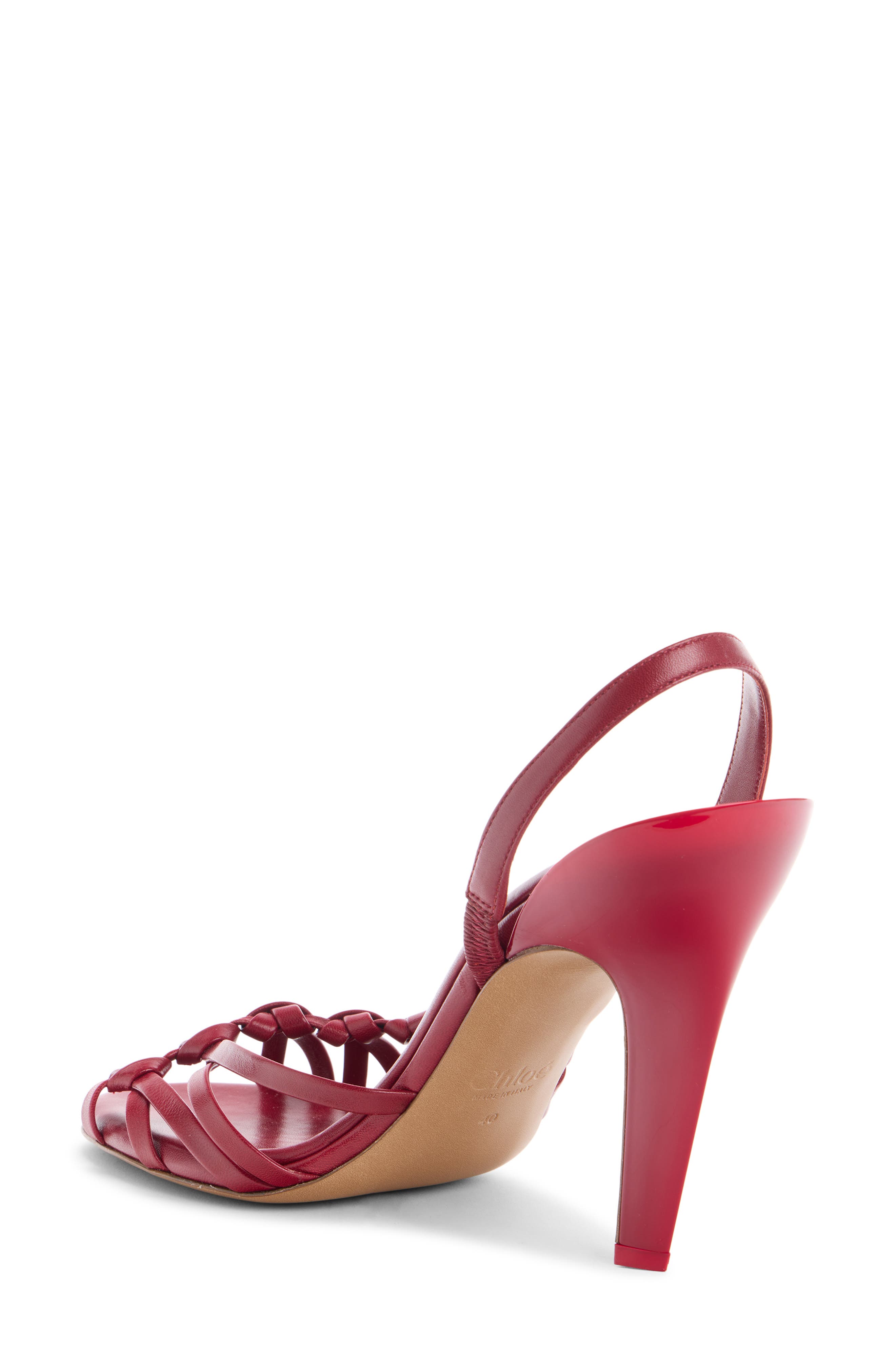 Chloé Estra Woven Slingback Sandal, Alternate, color, Raspberry Sorbet