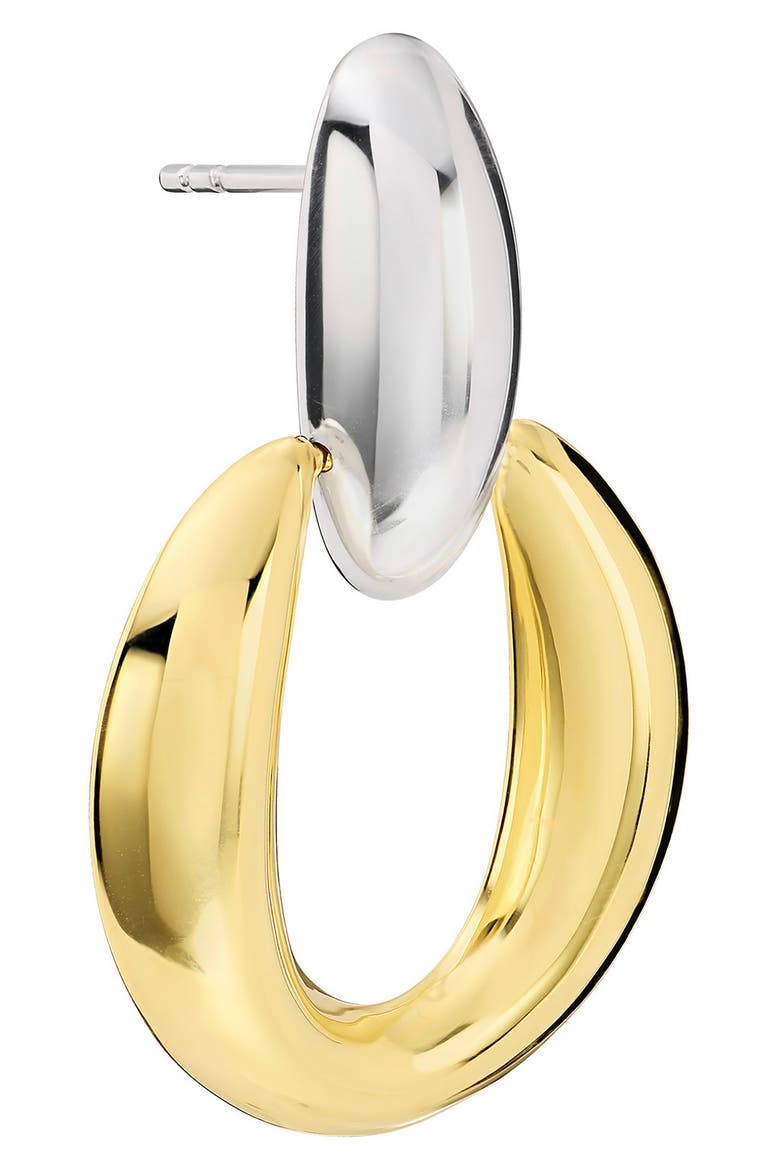 Dolce Sole Two-Tone Door Knocker Earrings, Alternate, color, SILVER