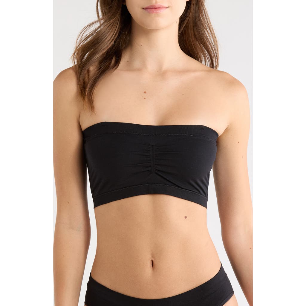 Nordstrom Seamless Bandeau Bra in Black at Nordstrom, Size Large