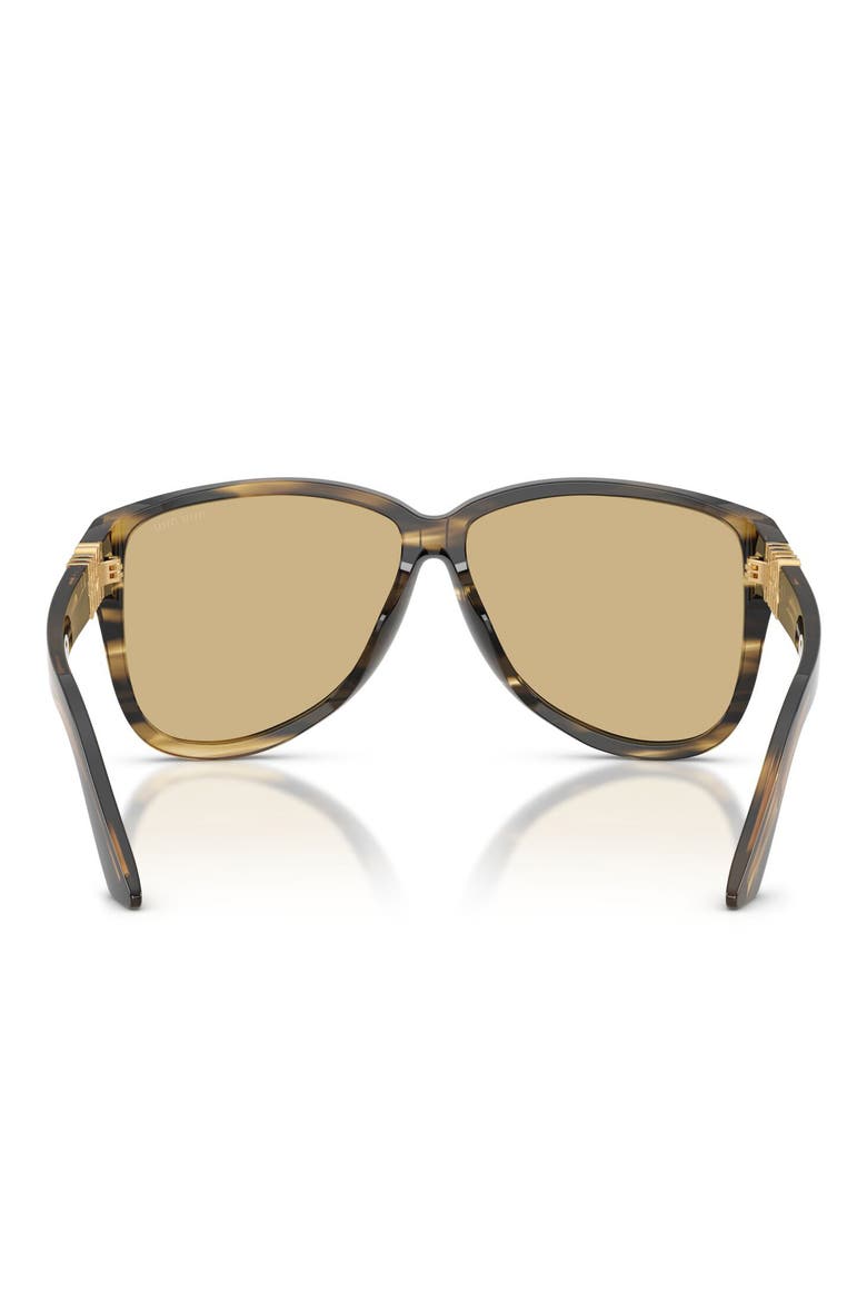 61mm Oversize Pilot Sunglasses, Alternate, color, STRIPED LODEN / YELLOW