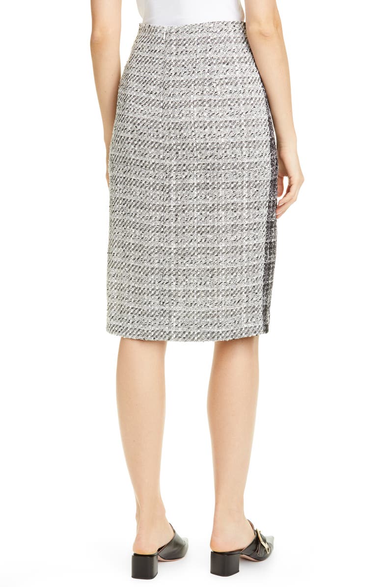 Oscar de la Renta Colorblock Tweed Skirt, Alternate, color,