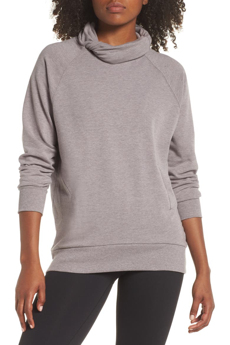 Erica Twist Cowl Neck Pullover, Main, color, GREY KITTEN