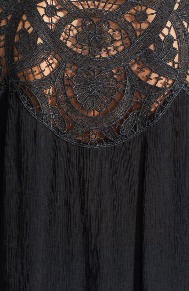 ASTR the Label ASTR Crochet Yoke Crinkle Top, Alternate, color,