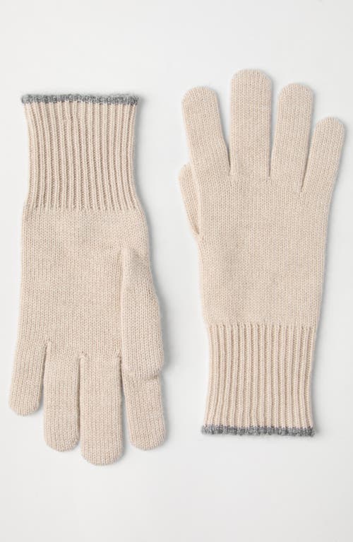 Brunello Cucinelli Cashmere Gloves In Sand