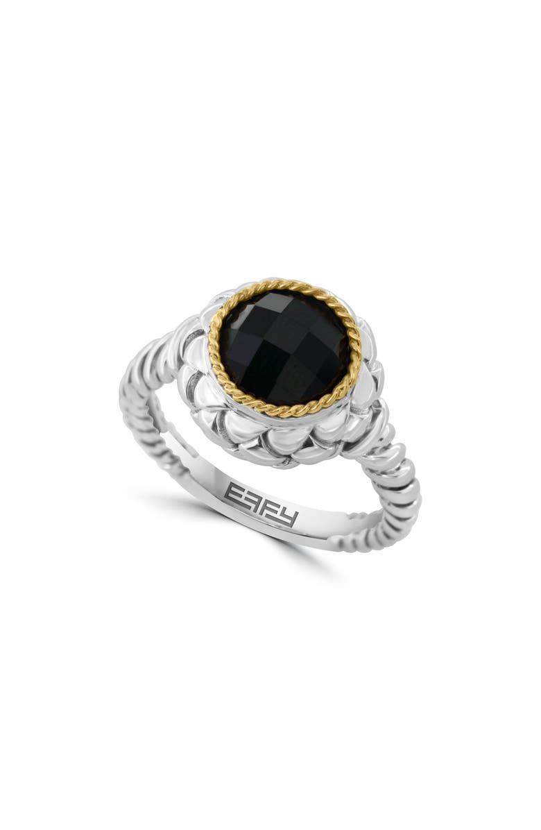 EFFY Two-Tone Onyx Ring, Main, color, Black