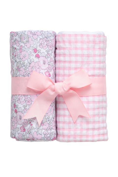 Floral Set of Two Burp Cloths