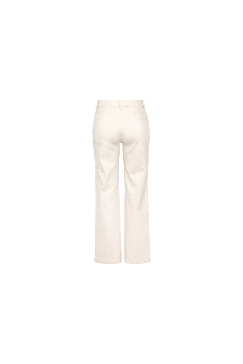 Embroidered Straight Leg Jeans, Alternate, color, White