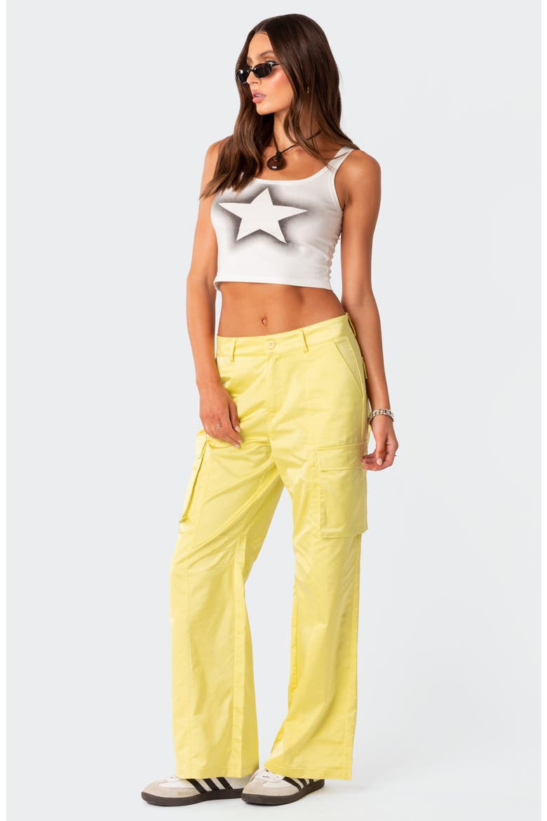 Spray Paint Star Crop Tank Top, Alternate, color, WHITE