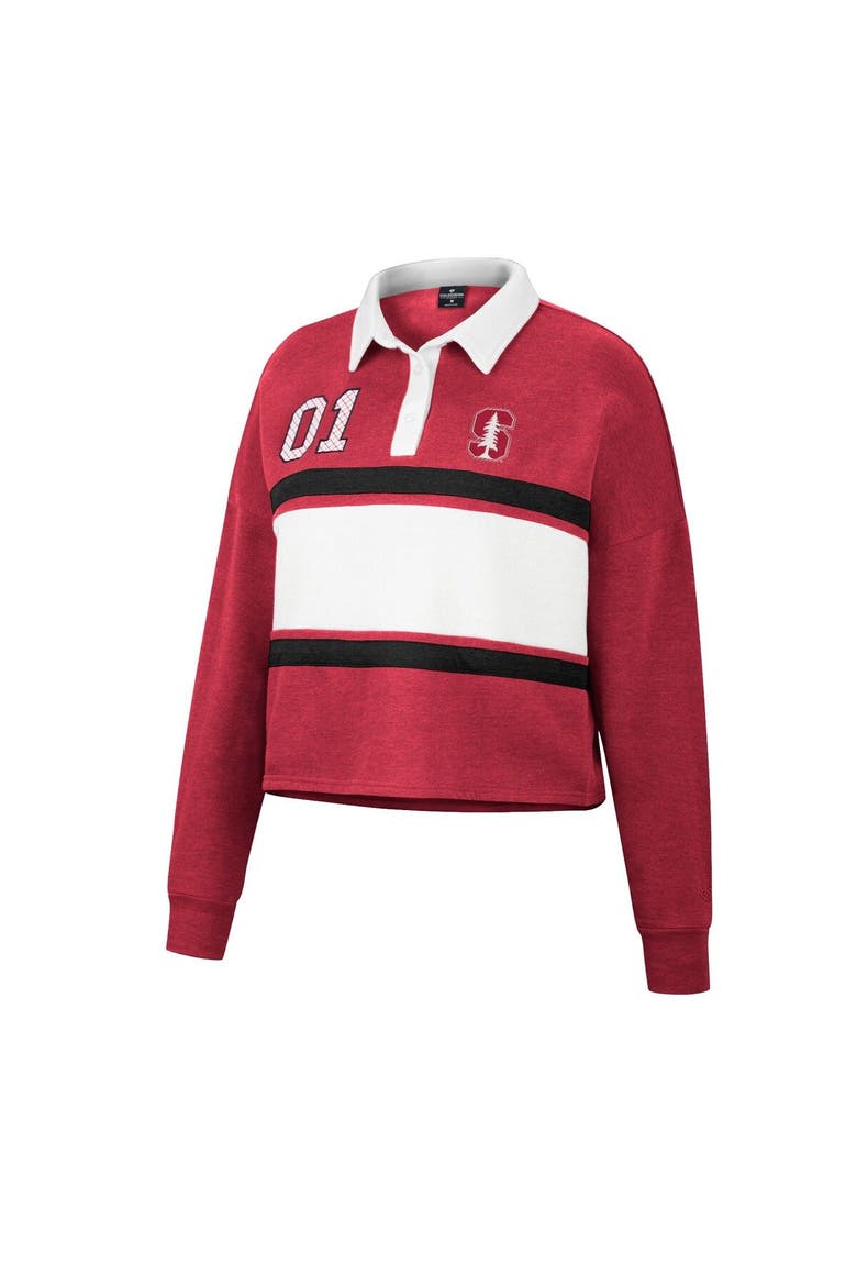 Women's Colosseum Cardinal Stanford Cardinal I Love My Job Rugby Long Sleeve Shirt, Alternate, color, Cardinal