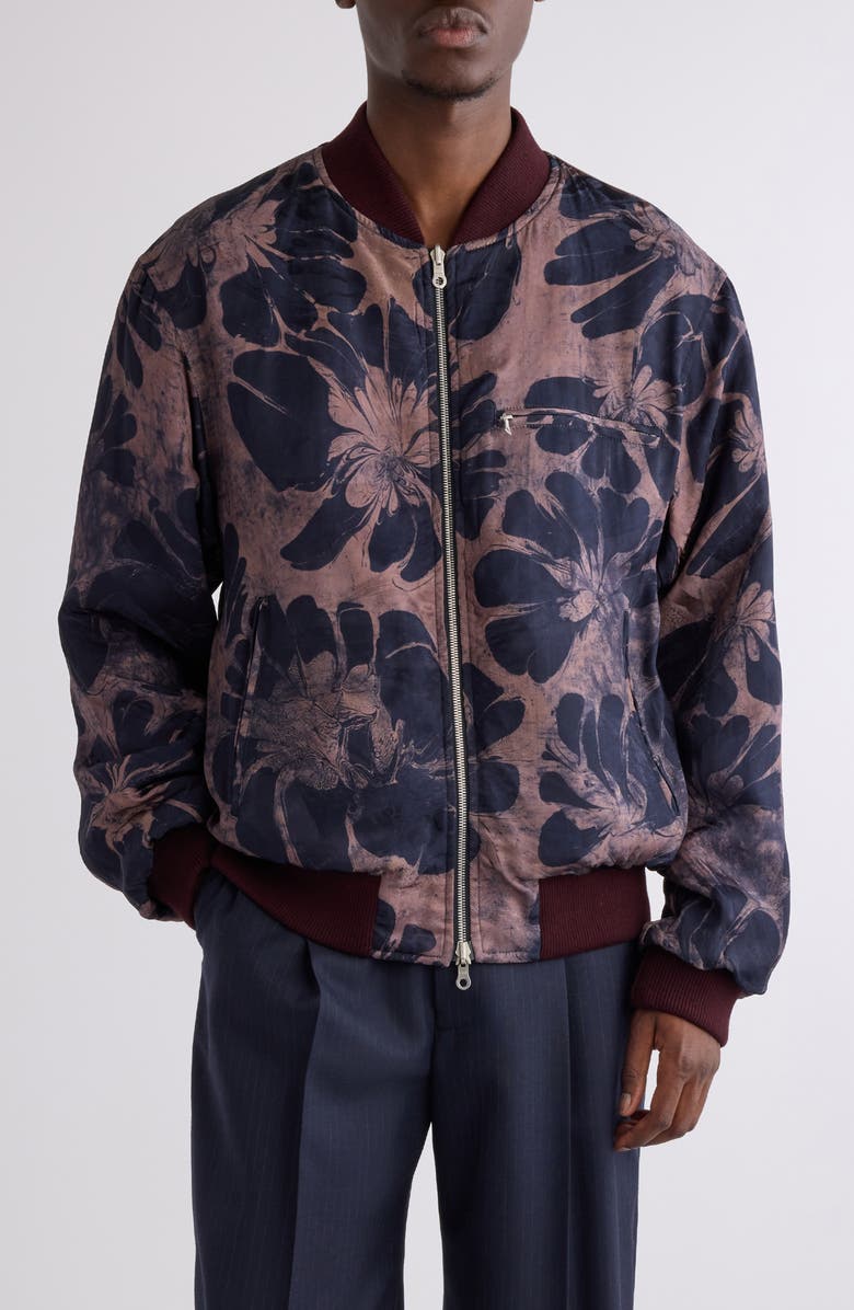 Dries Van Noten Volker Reversible Bomber Jacket, Main, color, 