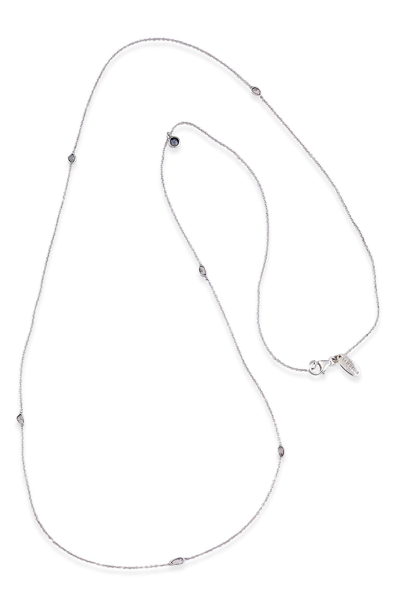 Labradorite & Diamond Station Necklace