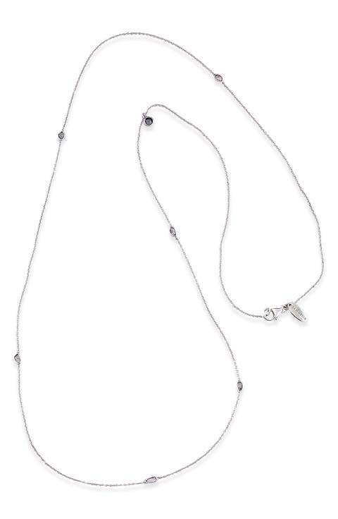 Labradorite & Diamond Station Necklace
