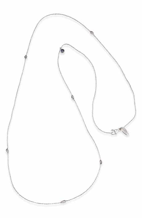 Labradorite & Diamond Station Necklace