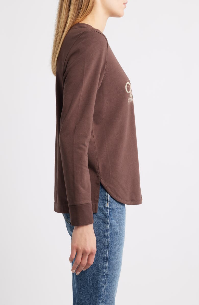 CITY BLUES Graphic Print Cotton Blend Top, Alternate, color, Coffee