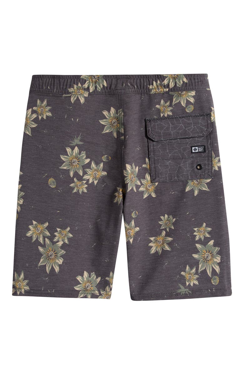 Salty Crew Kids' Crew Volley Swim Trunks, Alternate, color, Pirate Black