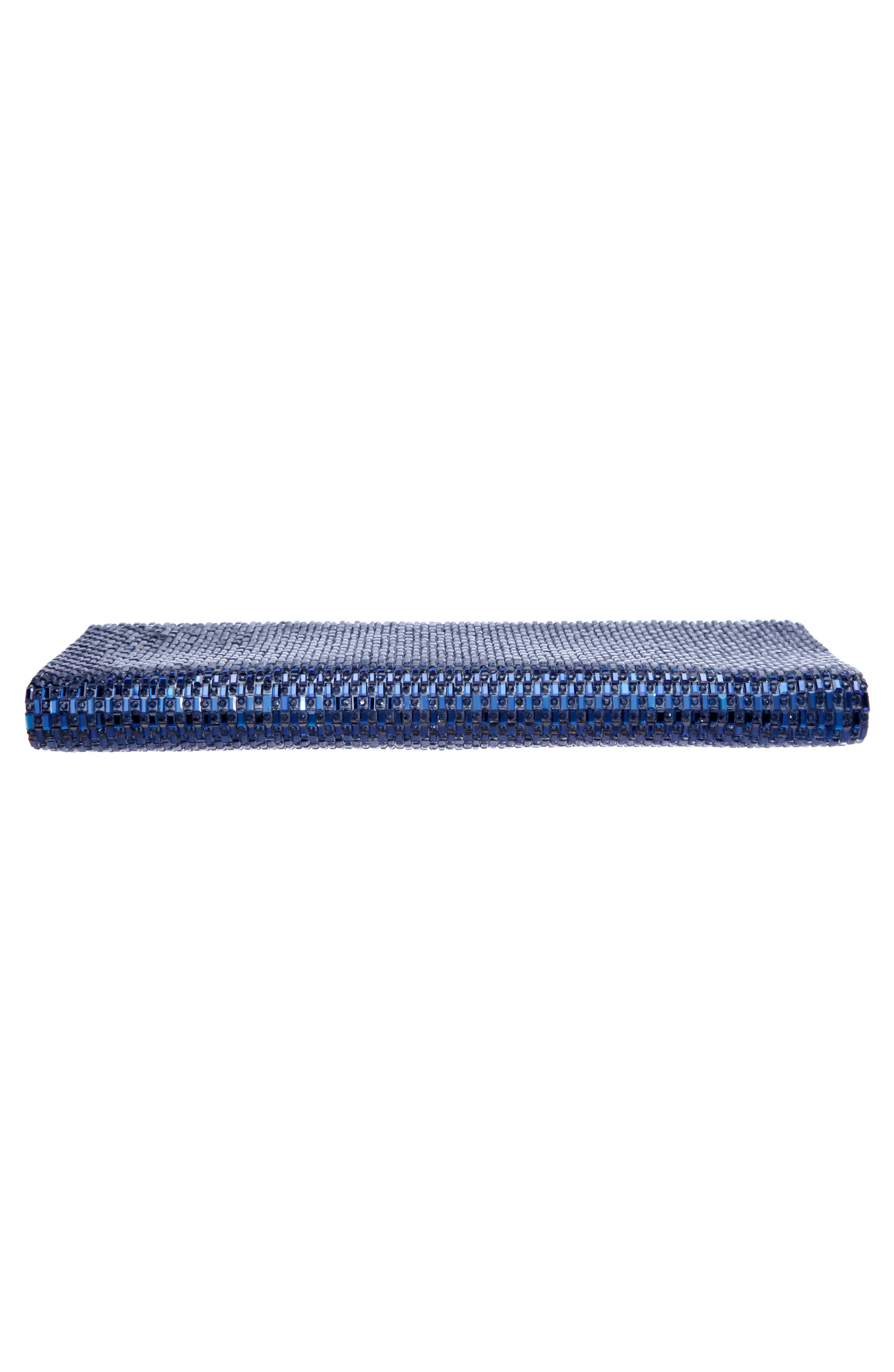 Nina Crystal Beaded Clutch, Alternate, color, Navy