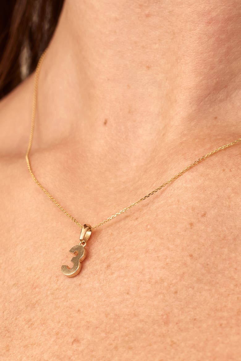 14K Gold My Number Pendant Charm, Alternate, color, Number 3