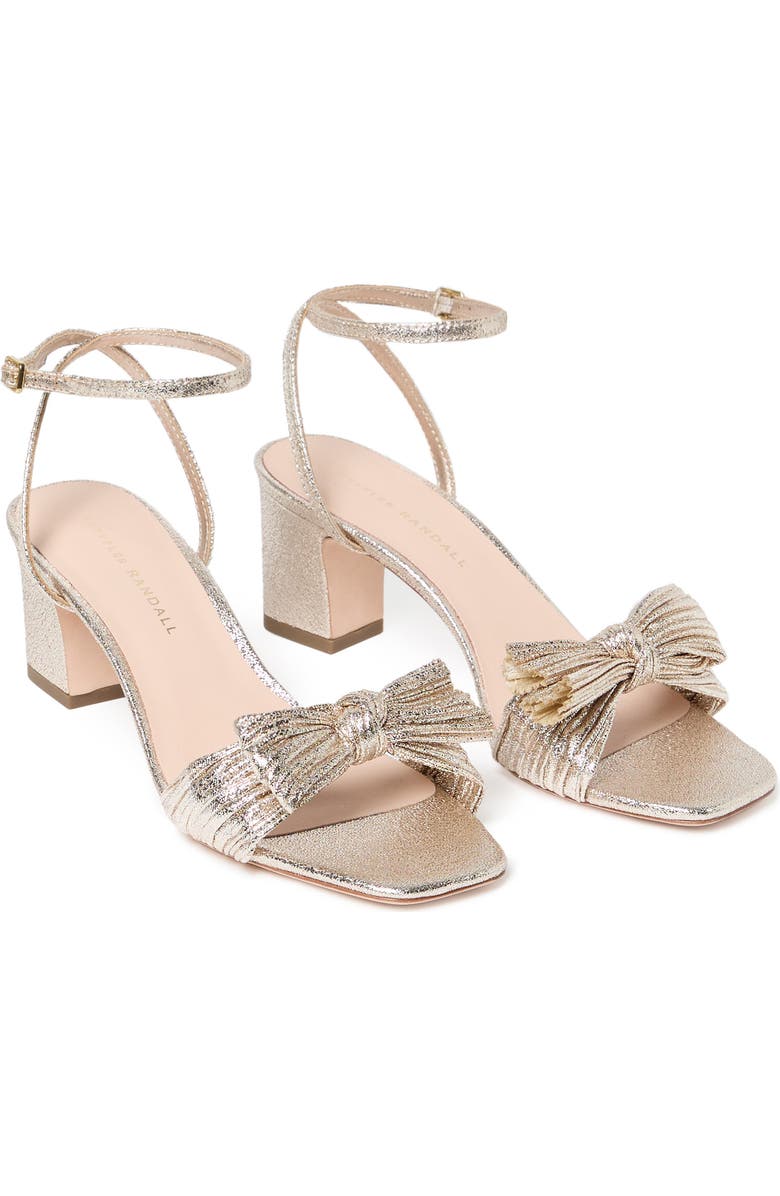 Loeffler Randall Kimora Knotted Bow Sandal, Alternate, color, Champagne
