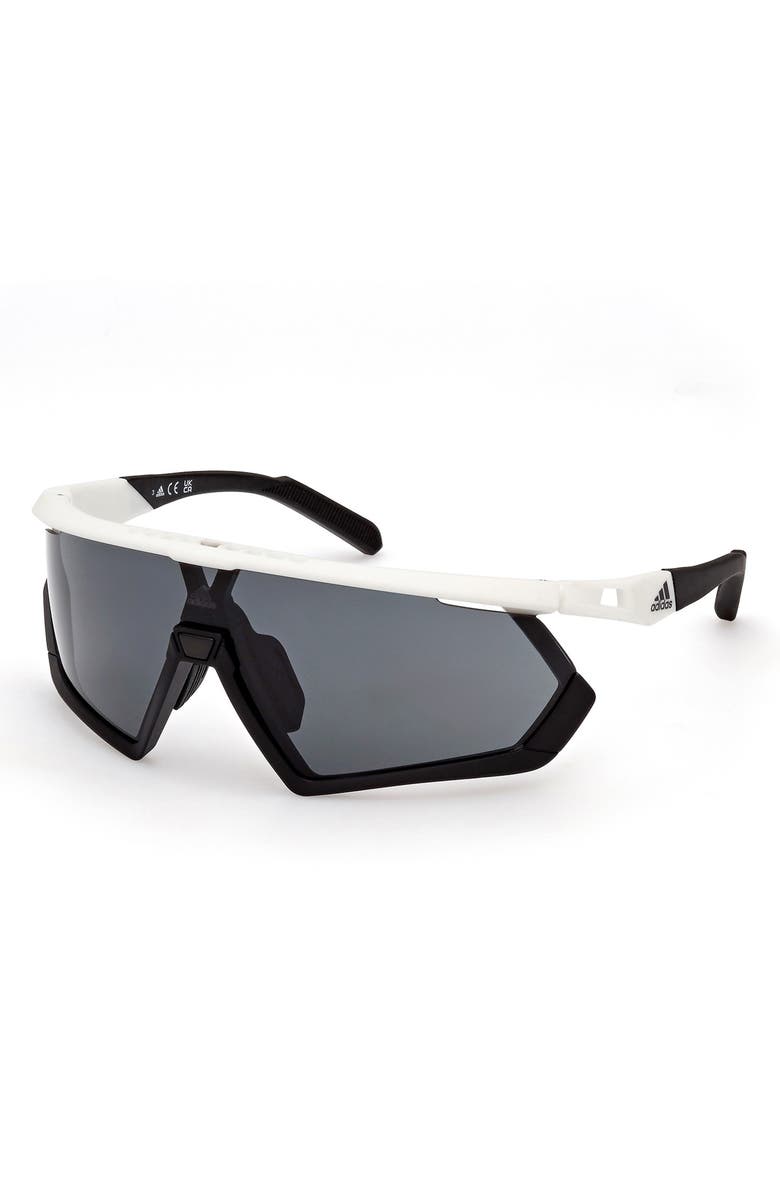 adidas Shield Sunglasses, Alternate, color, White/ Other / Smoke