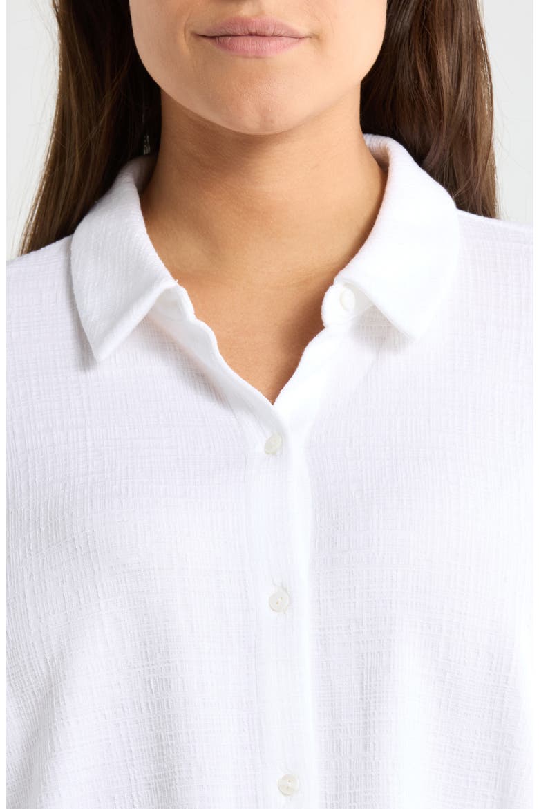 Classic Collar Crop Button-Up Shirt, Alternate, color, WHITE