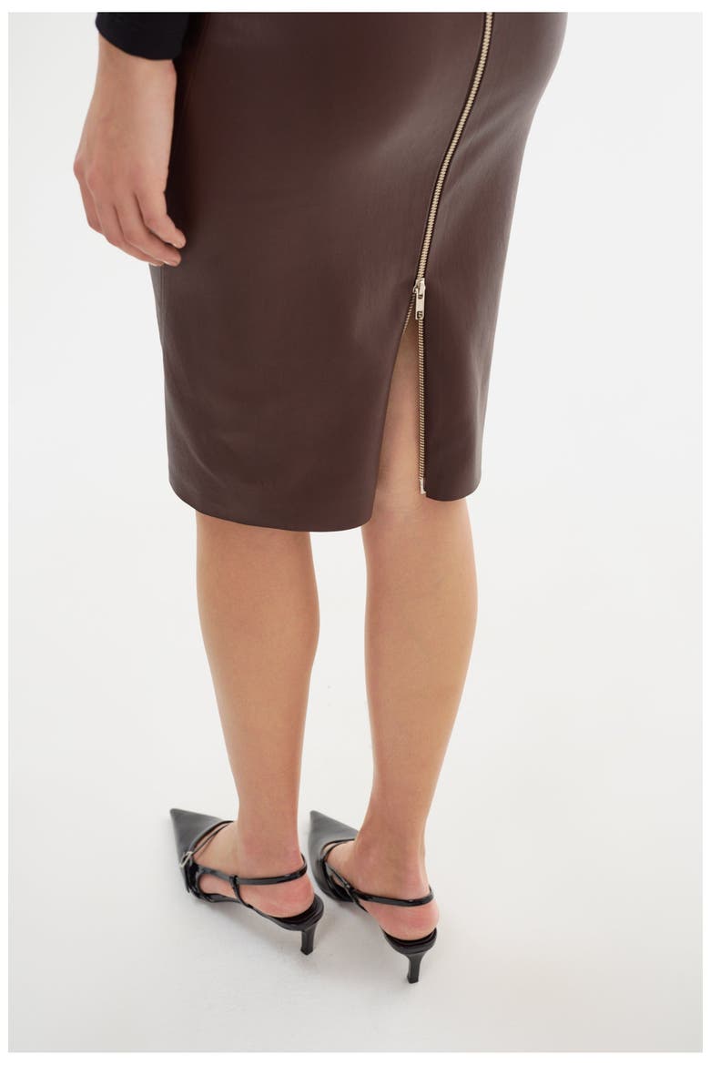 Avana | Leather Pencil Skirt, Alternate, color, Mahogany