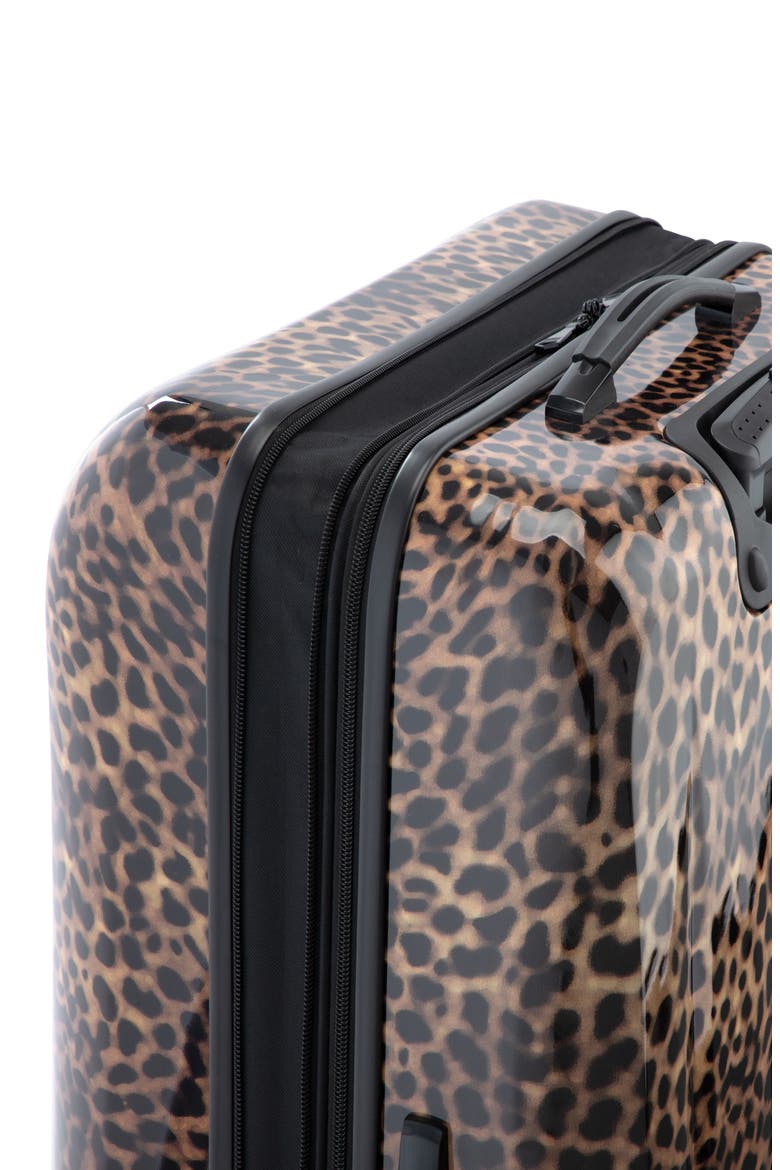 Jewel Strut Runway Spots 20-Inch Hardside Spinner Suitcase, Alternate, color, BROWN LEOPARD