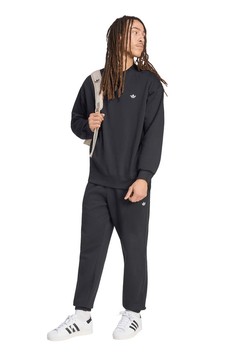 Trefoil Essentials Fleece Joggers, Alternate, color, BLACK