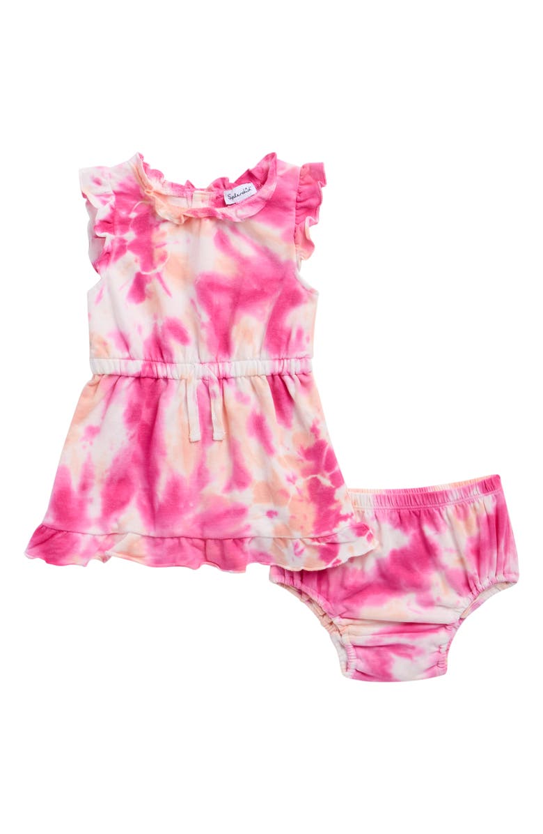 Splendid Hibiscus Tie Dye Dress & Bloomers Set, Main, color, Hbiscus Tie Dye