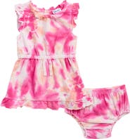 Splendid Hibiscus Tie Dye Dress & Bloomers Set