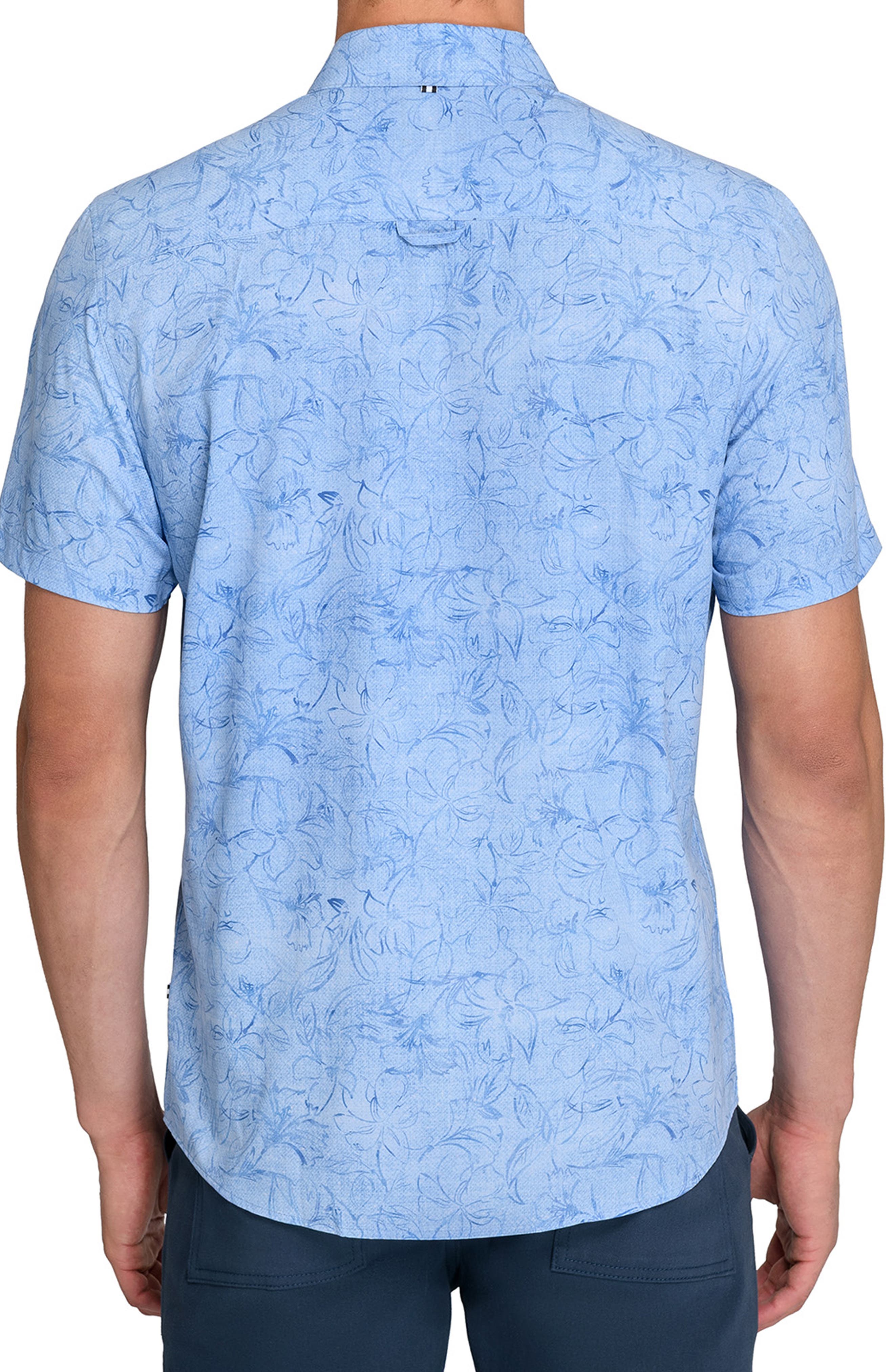 Scribble Floral Print Woven Short Sleeve Basic - image 2