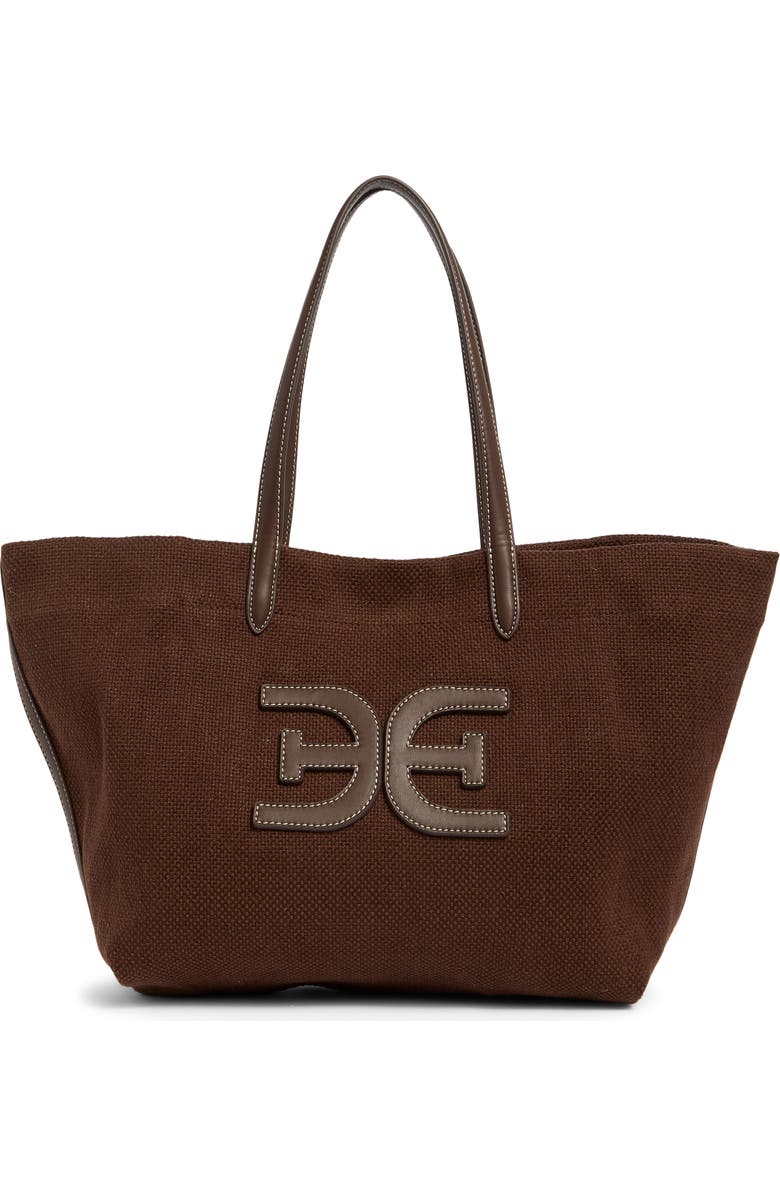 Sam Edelman Claire Classic Logo Tote, Main, color, Dark Brown