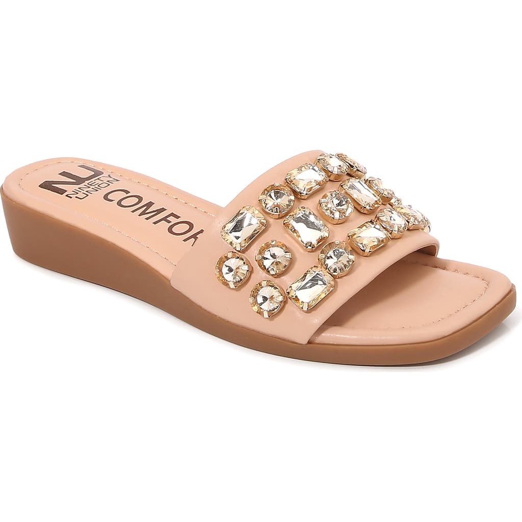 Ninety Union Jewel Ornament Slide Sandal In Brown