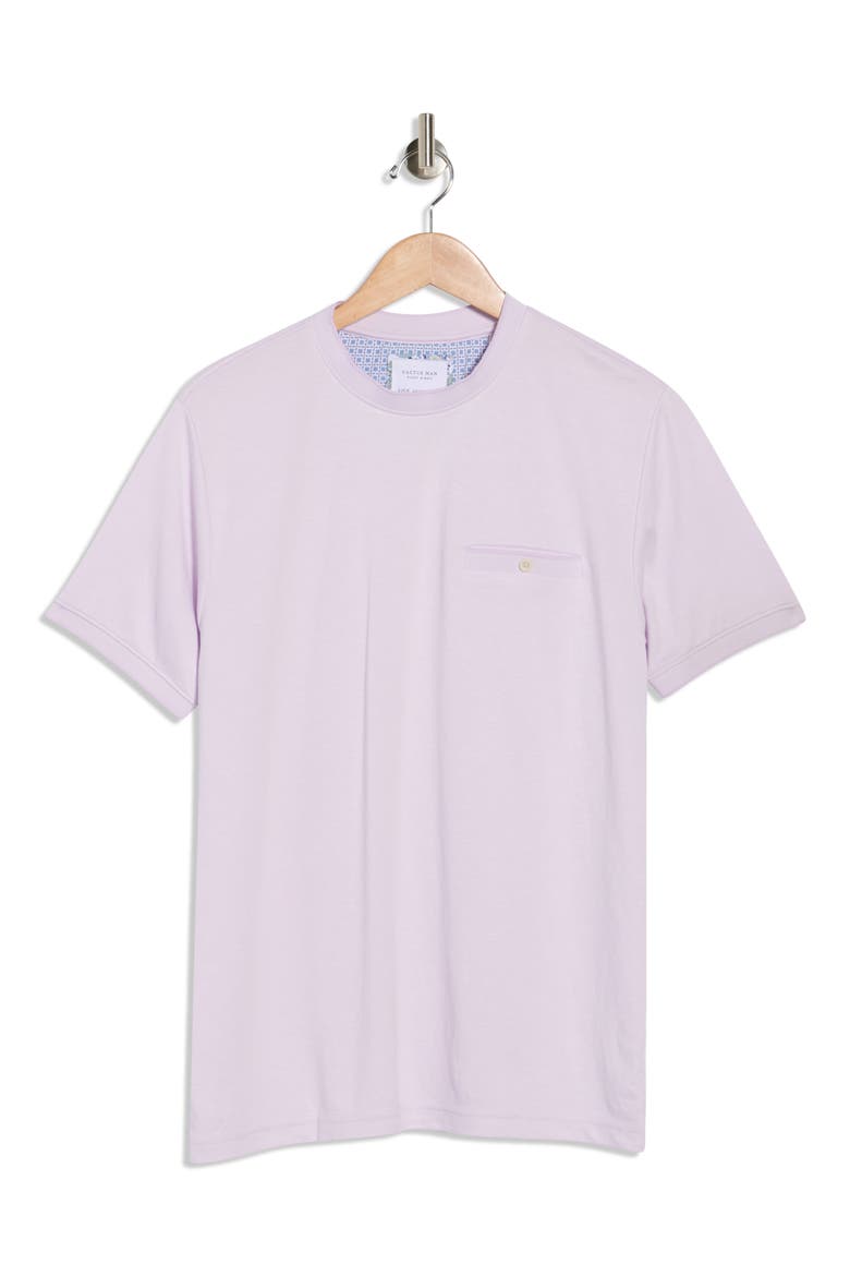 Tipped Crewneck Knit T-Shirt, Alternate, color, LILAC