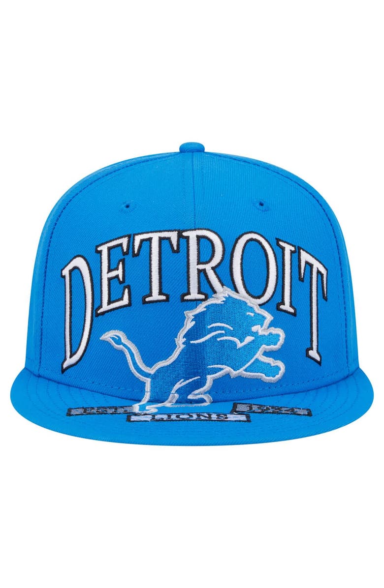 New Era Men's New Era Blue Detroit Lions  Oversized 59FIFTY Fitted Hat, Alternate, color, Blue