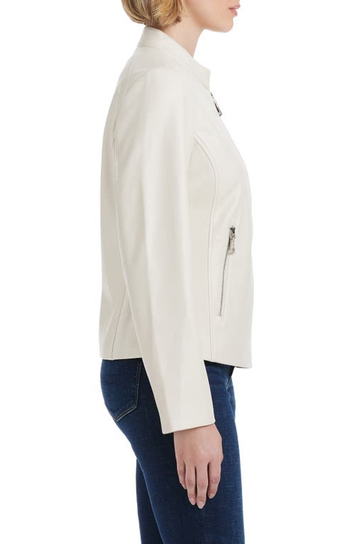 Shop Vince Camuto Faux Leather Jacket In Bone