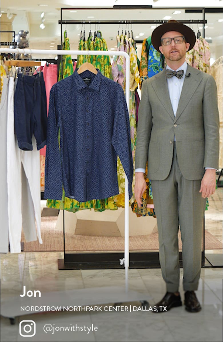 Cove Road Leaf Print Button-Up Shirt, sales video thumbnail