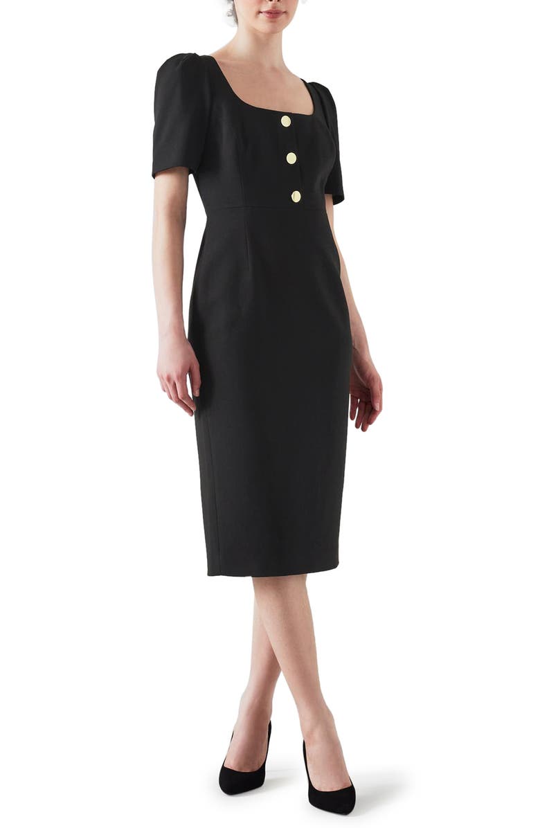 LK Bennett Folly Puff Sleeve Dress, Main, color,