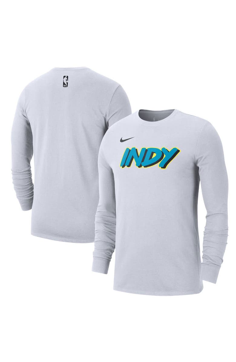 Nike Men's Nike White Indiana Pacers 2024/25 City Edition Essential Logo Long Sleeve T-Shirt, Main, color, 