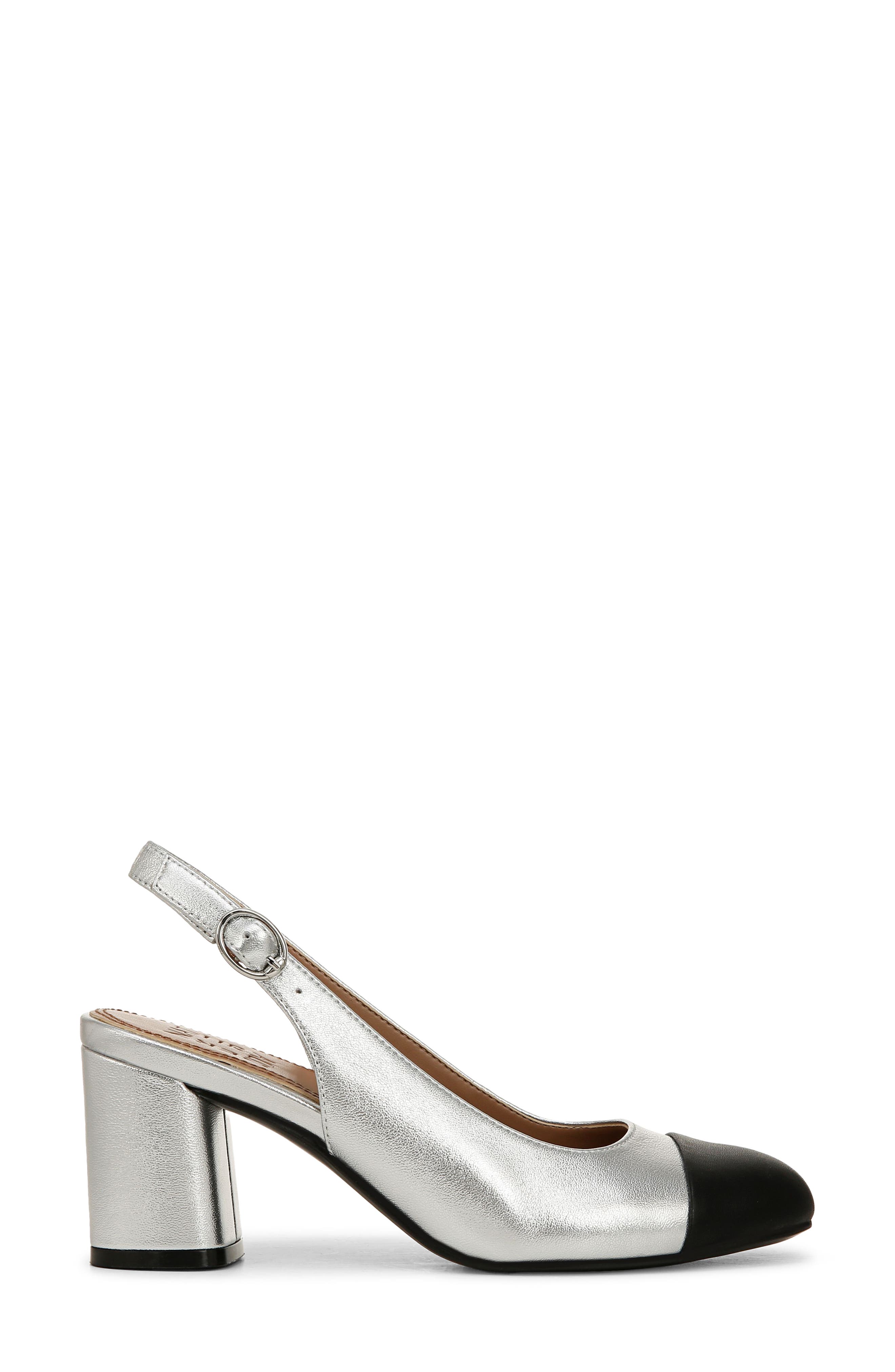 Naturalizer Sophie Slingback Pump, Alternate, color, Silver / Black
