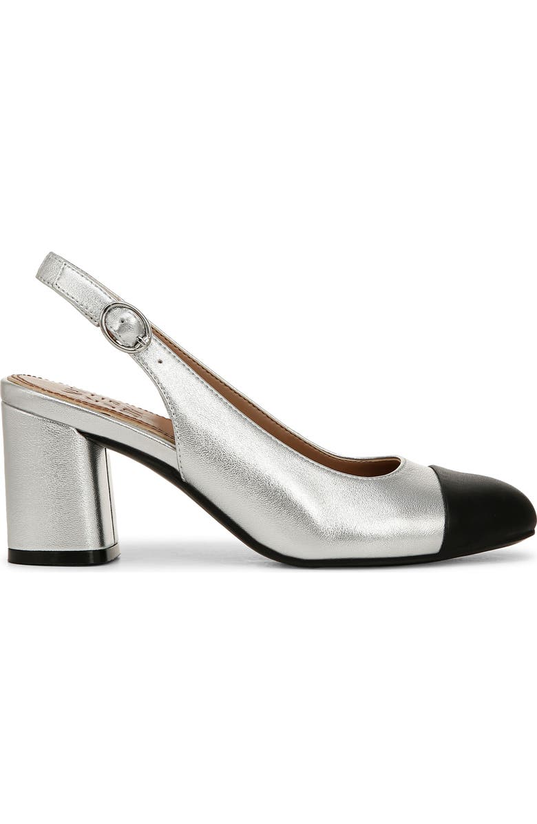 Naturalizer Sophie Slingback Pump, Alternate, color, Silver / Black