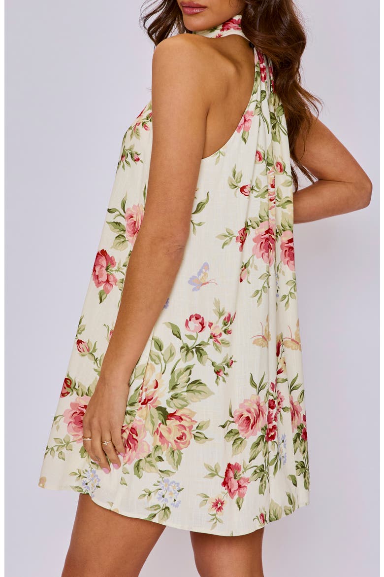 Bloom Floral Minidress, Alternate, color, CREAM/ ROSE