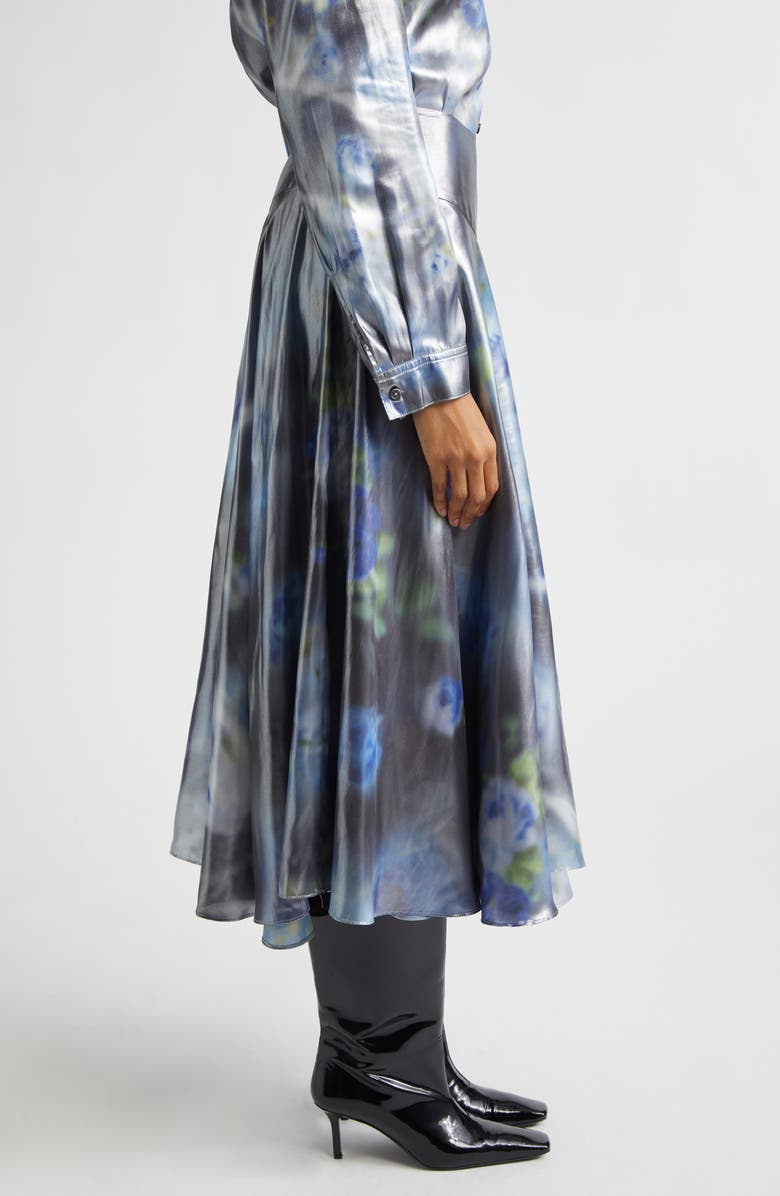 DIESEL<sup
®</sup
O-Zulie-S2 Foiled Georgette Midi Skirt, Alternate, color, Black