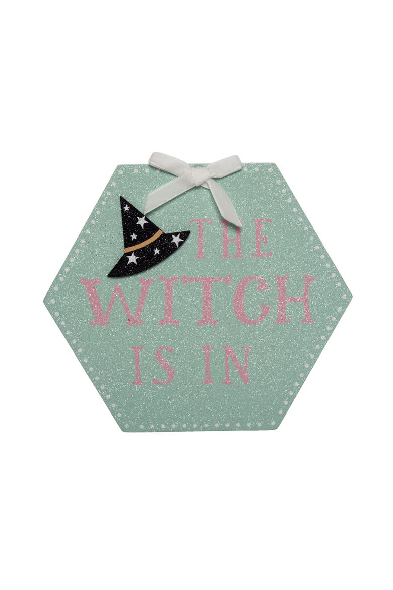 Halloween Glitter Witch Hexagon Block  Tabletop Sign, Main, color, Multicolored