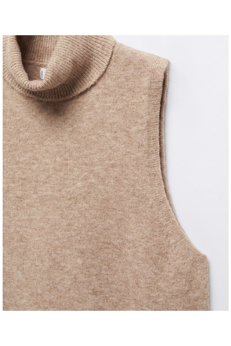 Sleeveless Turtleneck Sweater, Alternate, color, MEDIUM BROWN