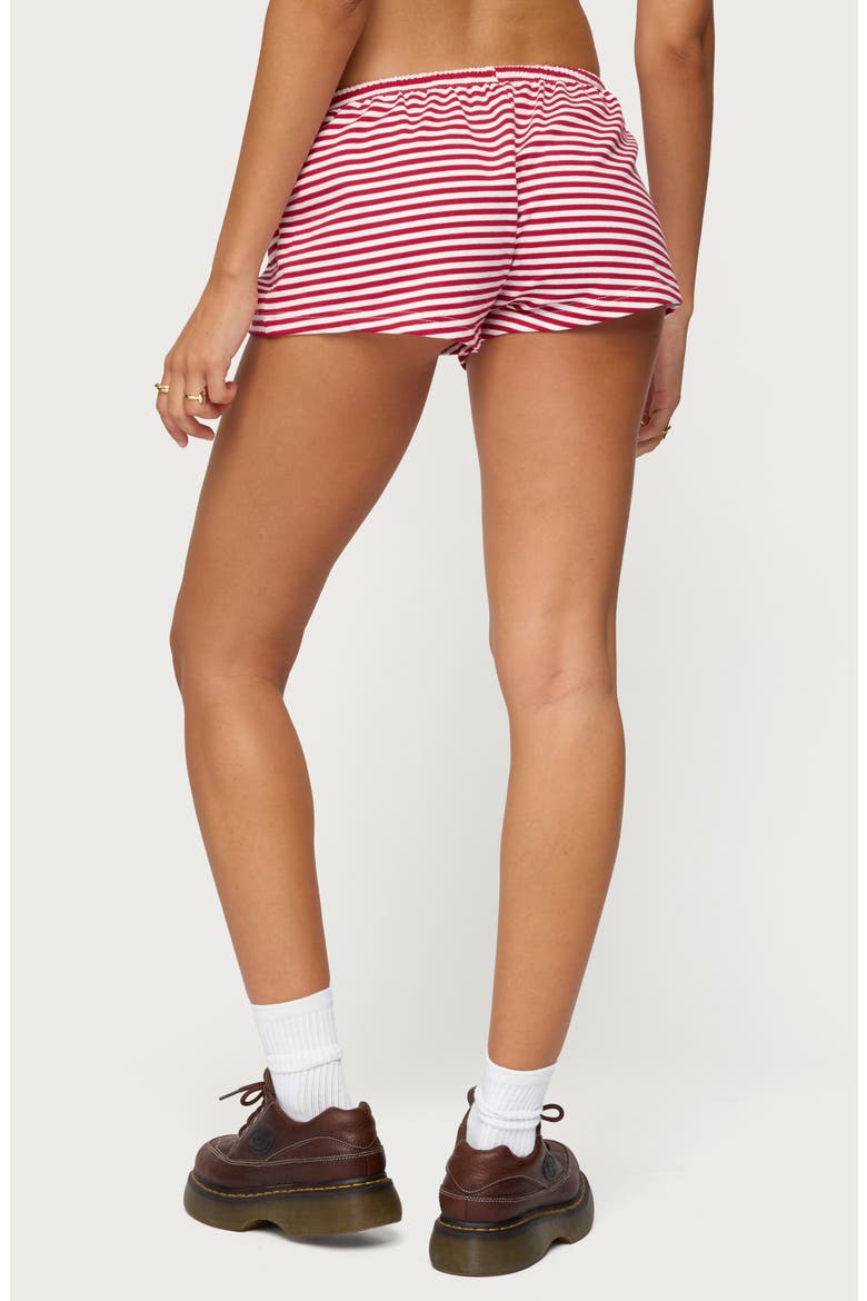 Jaine Stripe Drawstring Shorts, Alternate, color, BURGUNDY