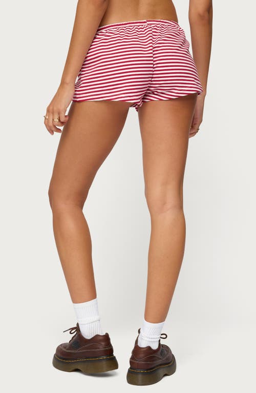Edikted Jaine Stripe Drawstring Shorts In Multi