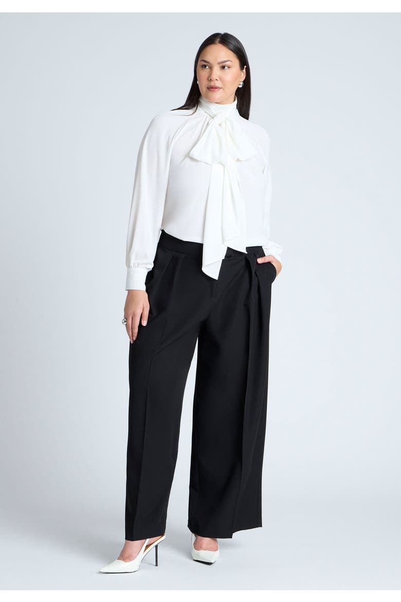 Dramatic Neck-Tie Blouse, Alternate, color, SUGAR SWIZZLE