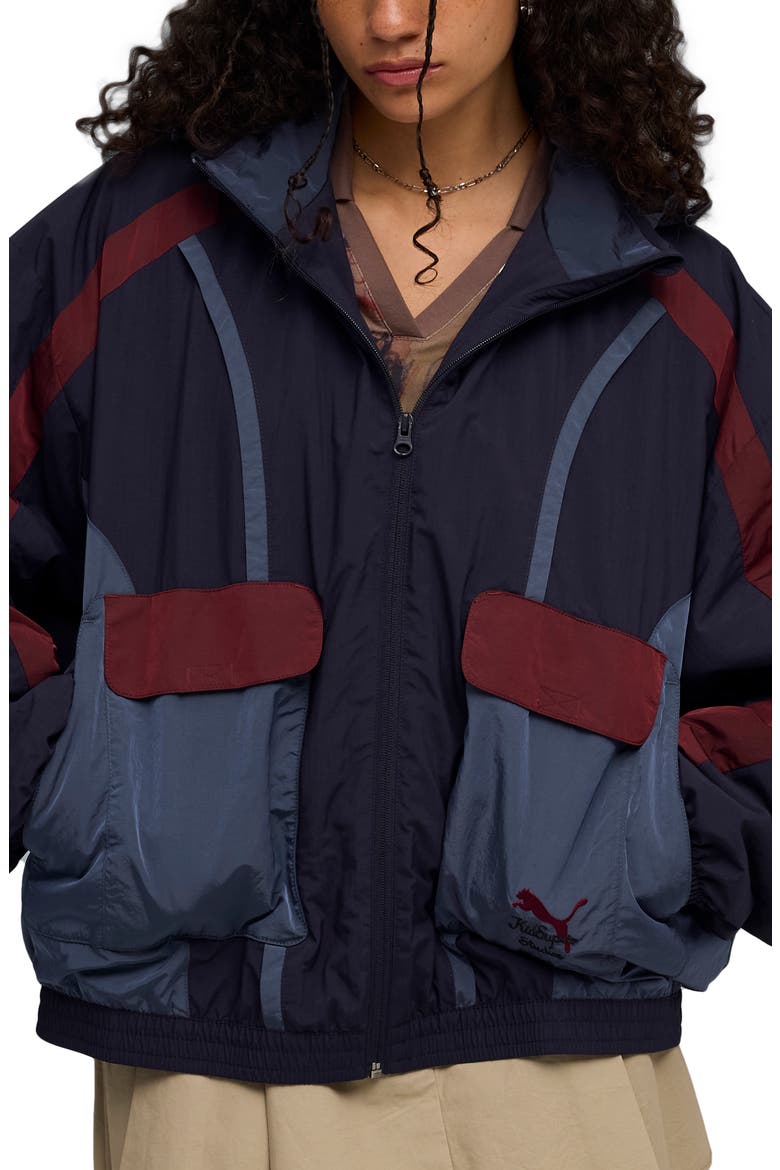 x KidSuper Hooded Nylon Windbreaker, Main, color, NEW NAVY